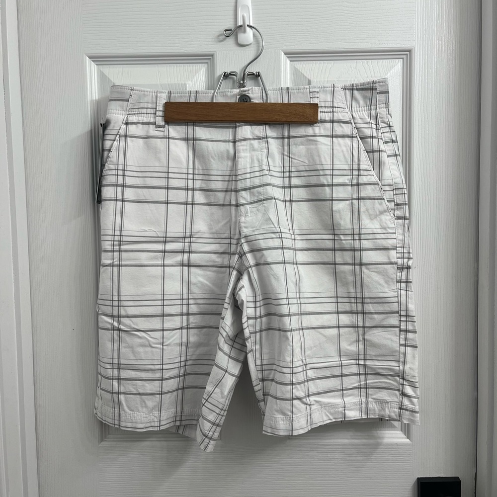 Lee White and Black Flat Front Shorts